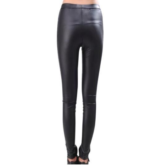 H/Wフェイクレザー RAISED BACK KNEE ZIPレギンス[品番