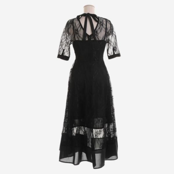 大特価】2色展開 クロシェレース 総レース シースルー 半袖 A