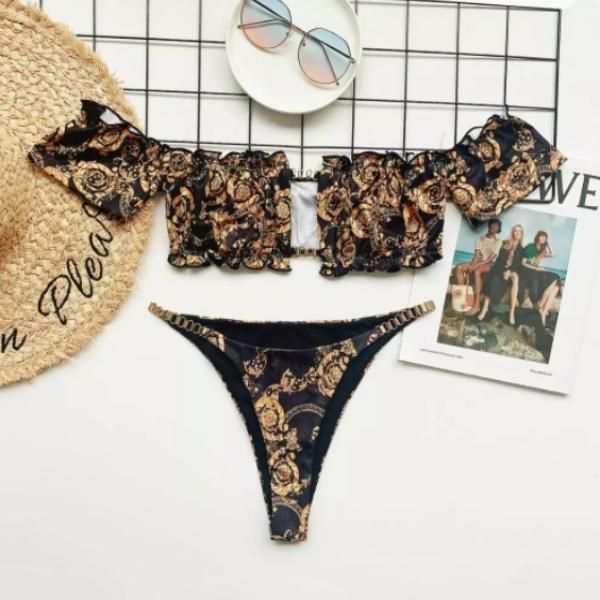 JBBF SV Bikini ビーズ装飾 ビキニ 黒と金 ストーン装飾 85C JBBF SV Bikini ビーズ装飾 ビキニ 黒と金 ストーン装飾 85C