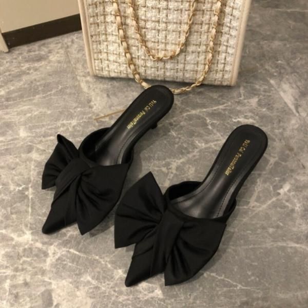 【美品】CHARLOTTE OLYMPIA ドット柄サンダル 36 リボン 大特価】4色展開 ドット柄 水玉柄 リボン ポインテッドトゥ