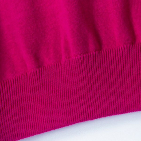 【大特価】ホットピンク リボン 3D 立体リボン クルーネック 長袖 ニット セーター プルオーバー トップス 韓国 インポート 通販