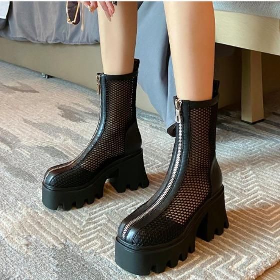 新品 ロベールクレジュリー レザーアンクルブーツ メタリック