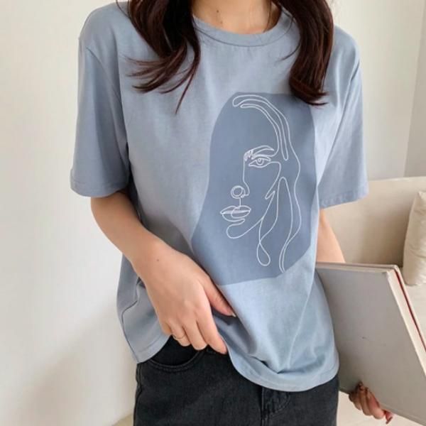 MOMENTEL アートプリント 半袖Tシャツ 13040429386_C_1.jpg