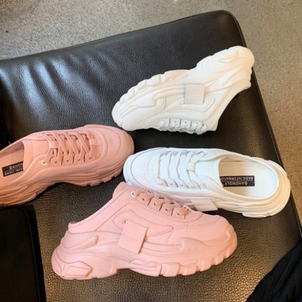 Buffalolondon スニーカー 個性的 パステル ピンク ブルー 厚底 Buffalo London x HBX Gradient Pink And Blue White Platform