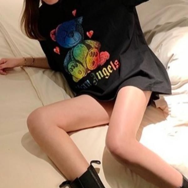 【大特価】2色展開 テディベアプリント くまさん レインボー フロントプリント マルチカラー オーバーサイズ Tシャツ 半袖 トップス カットソー 韓国 【大特価】2色展開 テディベアプリント くまさん レインボー フロントプリント マルチカラー オーバーサイズ Tシャツ 半袖 トップス カットソー 韓国