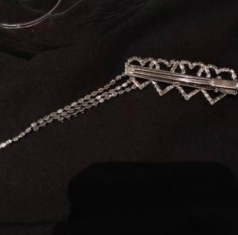 大特価】シルバー ラインストーン ビジュー キラキラ ハート