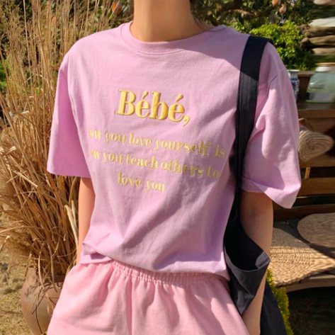 大特価】5色展開 フロントロゴ bebe ロゴデザイン クルーネック T