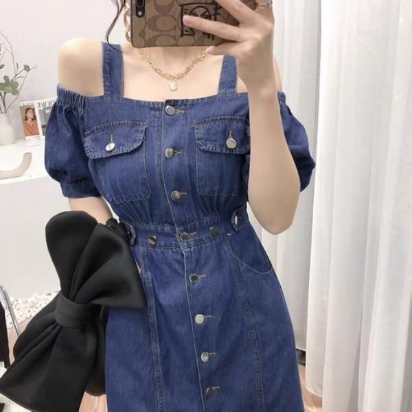 大特価】2色展開 フロントボタン 半袖 パフスリーブ オフ