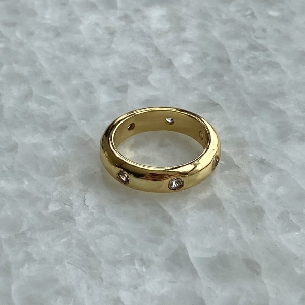 大特価】ゴールド ラインストーン シンプルリング リング 指輪 天然石リング インポートアクセサリー 通販