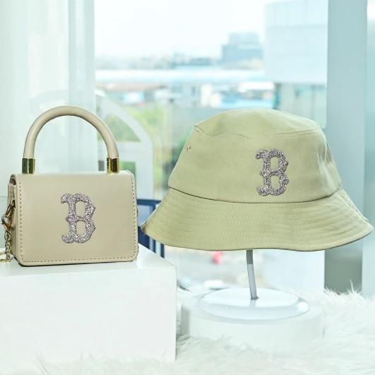 【大特価】11色展開 Bロゴ ラインストーン ハンドバッグ ミニバッグ チェーンショルダーバッグ 2way バケットハット バケハ 帽子 セット