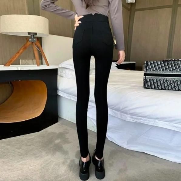 大特価】ブラック フロントボタン ダブルボタン ロングパンツ