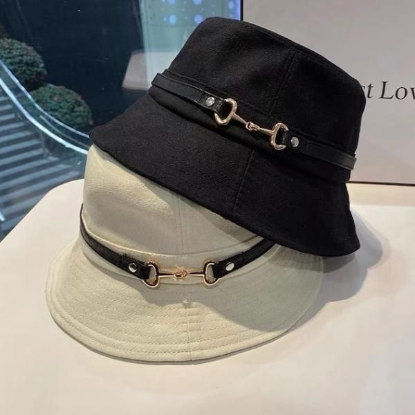 大特価】3色展開 メタルバックル 無地 シンプル バケットハット
