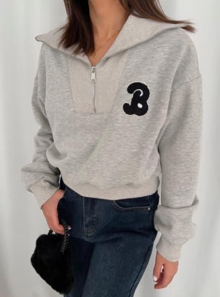 大特価】2色展開 Bロゴ ハーフジップ ジッパー ジップアップ