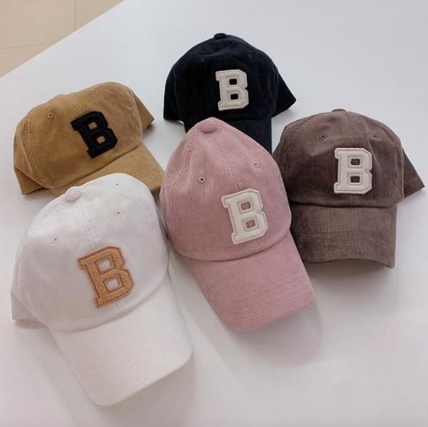 大特価】5色展開 Bロゴ フロントロゴ コーデュロイキャップ