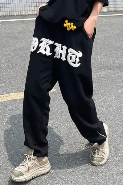 大特価】ブラック フロントロゴ スウェットパンツ ロングパンツ 大特価】ブラック フロントロゴ スウェットパンツ ロングパンツ