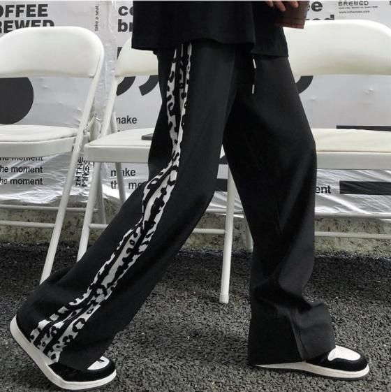大特価】ブラック レオパード柄 ひょう柄 サイドライン サイド