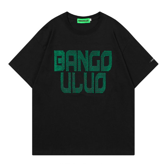 【大特価】3色展開 BANGO ボア ロゴデザイン ユニセックス Tシャツ 半袖 トップス カットソー インポート 通販