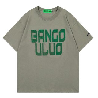 【大特価】3色展開 BANGO ボア ロゴデザイン ユニセックス Tシャツ 半袖 トップス カットソー インポート 通販
