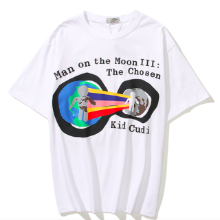 【大特価】2色展開 man on the moon グラフィティプリント Tシャツ 半袖 ユニセックス トップス カットソー インポート 通販