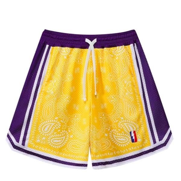 大特価】2色展開 ペイズリー バンダナ柄 メッシュショートパンツ