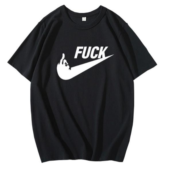 [BARROW] オールオーバーロゴ ロゴTシャツ ユニセックスOK 大特価】2色展開 FUCK フロントロゴ パロディ Tシャツ 半袖 ユニ