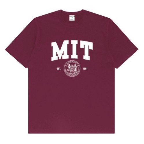 【大特価】2色展開 MIT フロントロゴ カレッジプリント Tシャツ 半袖 トップス カットソー インポート 通販