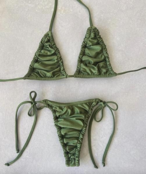 新品未使用‼️ SISANDI  トライアングルトップ　size3 FISH TRIANGLE BIKINI TOP - Green | ZARA Japan / 日本
