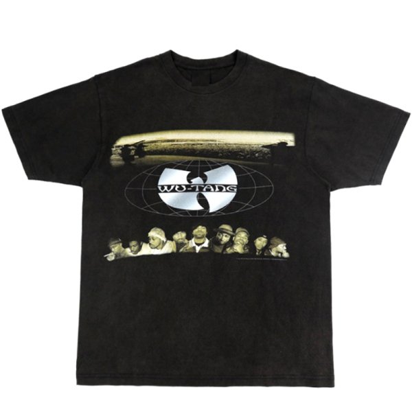 【大特価】ブラック Wu-Tang clan フォトプリント ビンテージ古着風 Tシャツ 半袖 ユニセックス トップス カットソー 通販