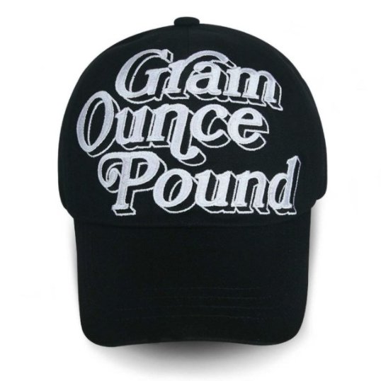 大特価】ブラック フロントロゴ Gram Ounce Pound フロントロゴ ベース