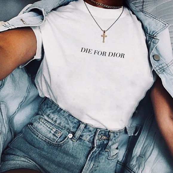 【大特価】2色展開 DIE FOR DIOR フロントロゴ Tシャツ 半袖 トップス カットソー インポート 通販