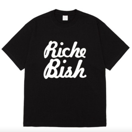 【大特価】2色展開 riche bish フロントロゴ Tシャツ 半袖 トップス カットソー インポート 通販