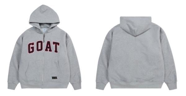 大特価】5色展開 GOAT フロントロゴ ジッパー ジップアップ