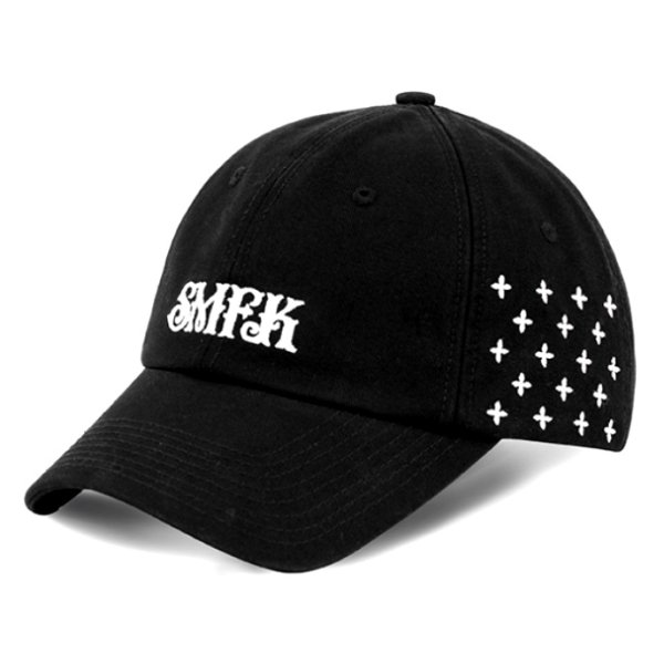 【大特価】ブラック SMFK クロス 十字架 フロントロゴ ベースボールキャップ キャップ 帽子 インポート 通販
