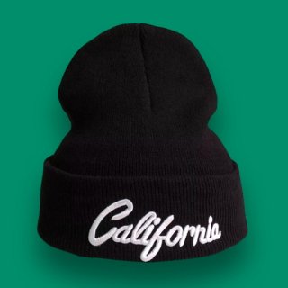 【大特価】5色展開 フロントロゴ california ビーニー ニット帽 帽子 インポート 通販
