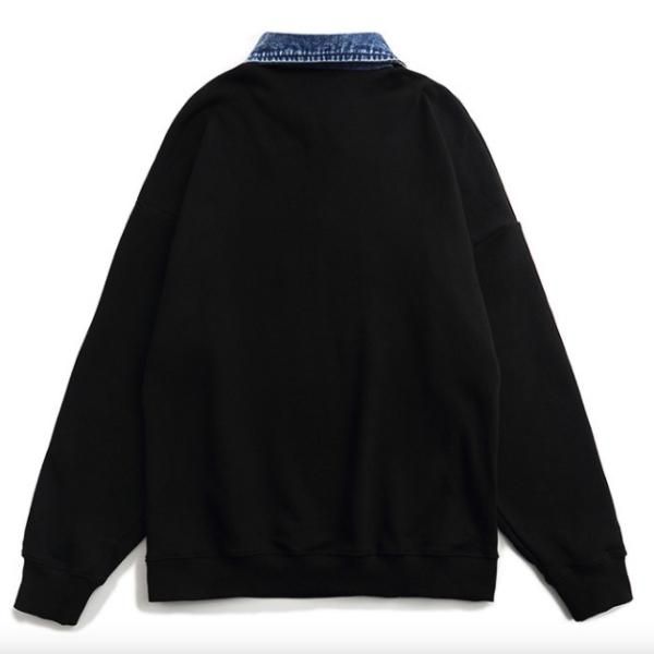大特価】2色展開 FEARLESS フロントロゴ ハーフジップ 襟付き