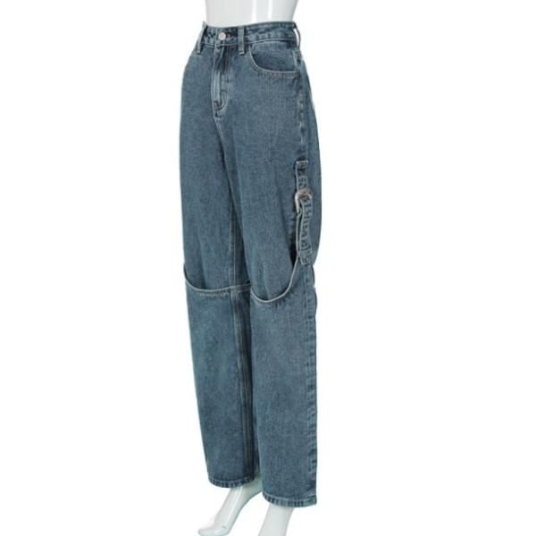 ArgueCulture変型デニムパンツ ルーズ 重ね着る風 ダブルレイヤードコクーンデニム（デニムパンツ/ジーンズ