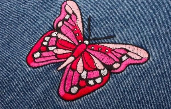 大特価】ブルー 蝶々 バタフライ 刺繍デザイン バックロゴ
