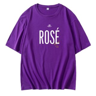 【大特価】BLACKPINK ROSE ロゼ着用風 フロントロゴ Tシャツ 半袖 トップス カットソー 韓国