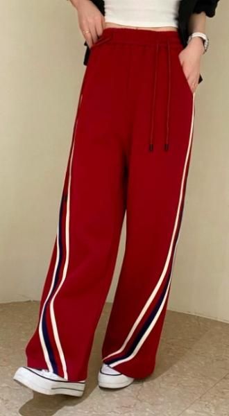 大特価】3色展開 サイドライン サイドストライプ ロングパンツ