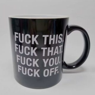 【大特価】ブラック FUCK THIS ロゴデザイン マグカップ カップ コップ インポート 通販