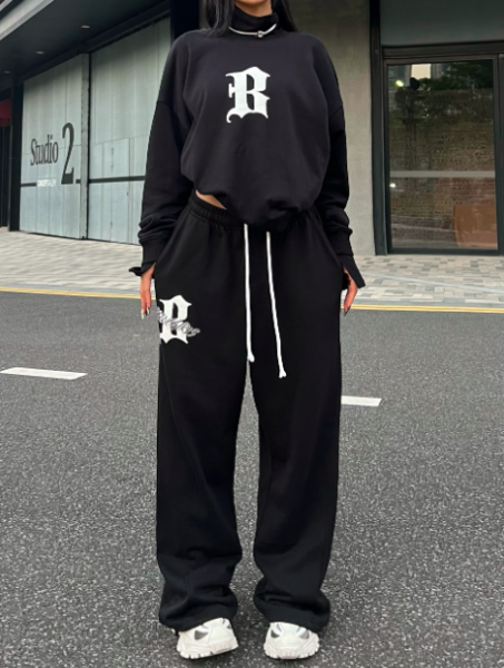 ★ロング★セットアップ トレーナー スウェット パンツ 大特価】2色展開 Bロゴ スウェット トレーナー プルオーバー