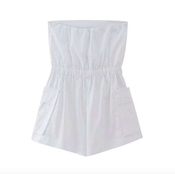 大特価】ホワイト 無地 シンプル チューブトップ ベアトップ