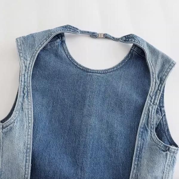 大特価】ライトブルー バックレス 背中開き バックリボン タンク