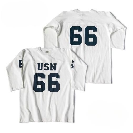 大特価】ホワイト ナンバリング USN フロントロゴ 66 オーバー