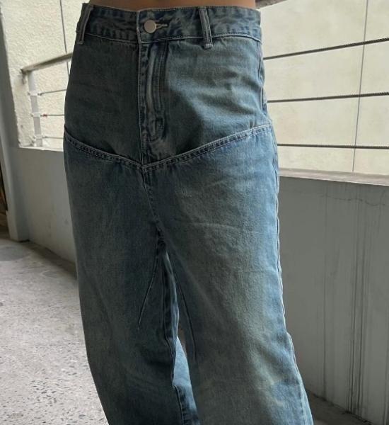 大特価】2色展開 オーバーサイズ ローライズデニムパンツ ワイド