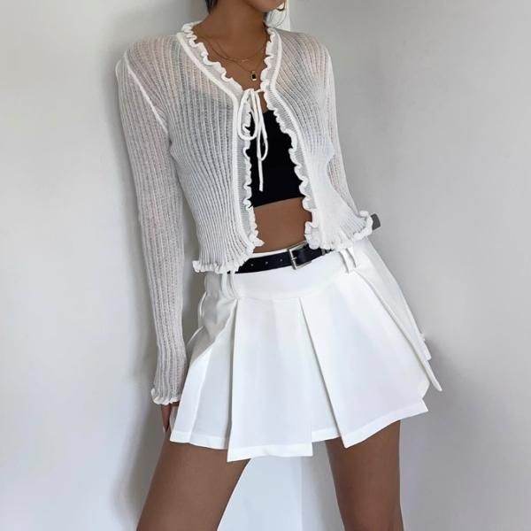 【関税込み】Balmain ホワイト プリーツ ミニスカート 1626503_22306691_k3.jpg