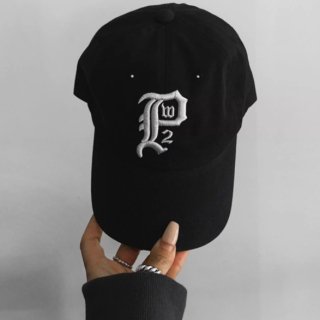 【大特価】ブラック Pロゴ フロントロゴ オールドイングリッシュ ベースボールキャップ キャップ 帽子 インポート 通販