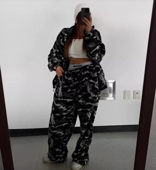 大特価】グレー 迷彩柄 カモフラージュ柄 スウェット オーバー
