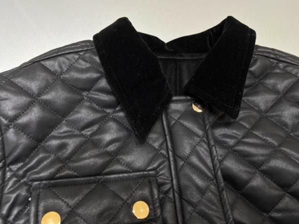 黒　レザージャケット キルティング 大特価】ブラック フェイクレザー 合皮 キルティングジャケット