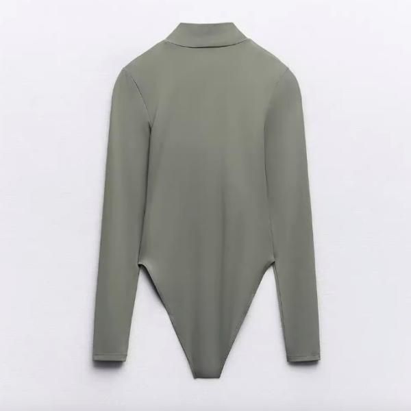 【超美品】Rielle Riche ミントグリーン ベロアボディスーツ 長袖 大特価】4色展開 無地 シンプル 長袖 ボディスーツ